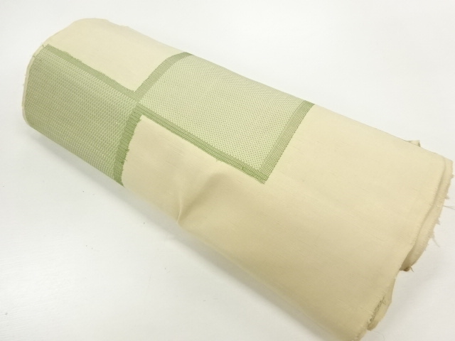 JAPANESE KIMONO / ANTIQUE ARAIHARI FOR KIMONO / SILK / WOVEN GEOMETRIC PATTERN